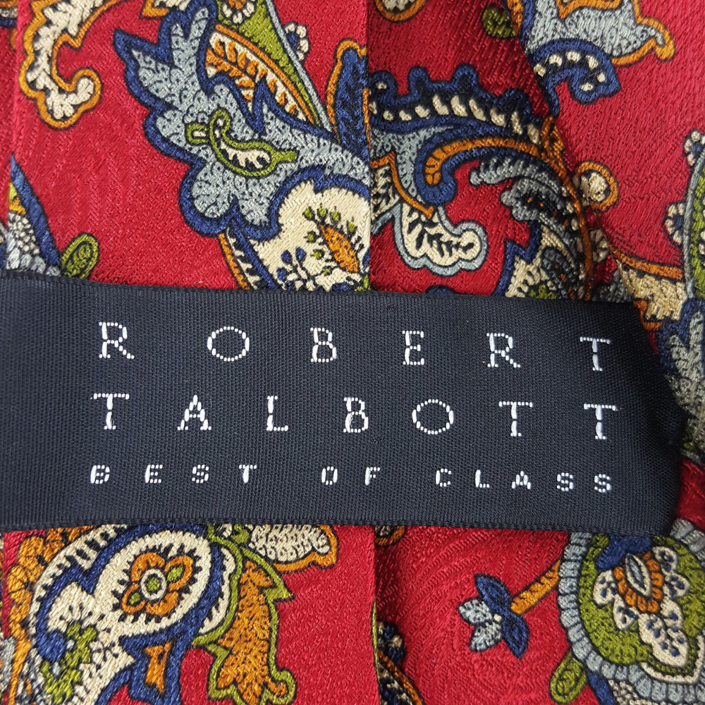 Robert Talbott Best of Class Paisley Red 100% Silk - Picture 3 of 7